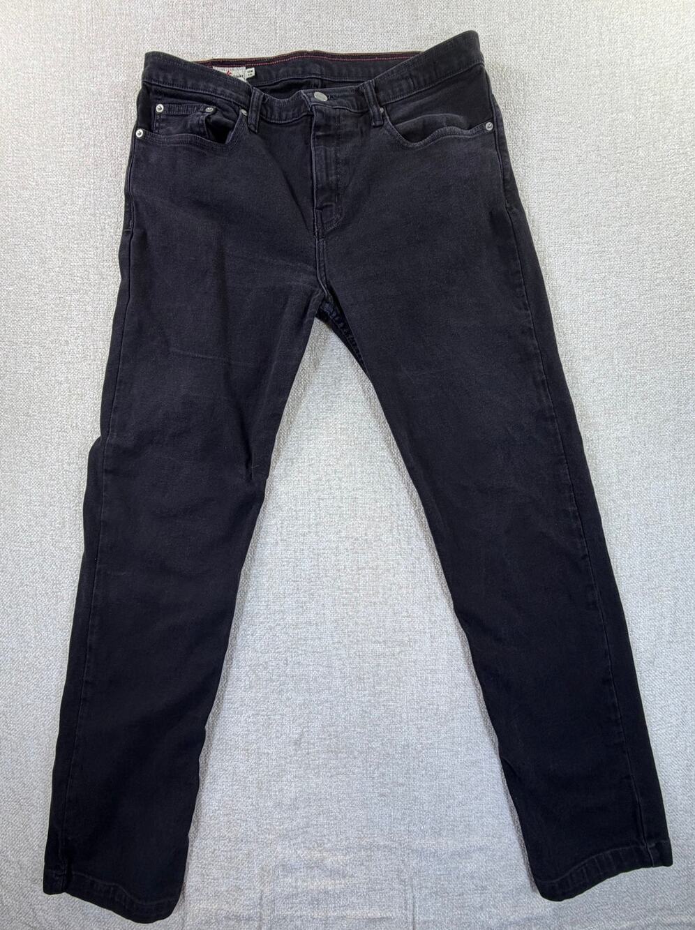 American Giant Men's Black 32x32 Straight Leg Denim Jeans Casual Pants Classic